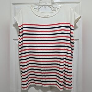 Lou & Grey Cap Sleeve Blouse, Top, Shirt~ Vacation, Summer, Cruise~ Large~ NWOT